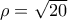 \rho  = \sqrt {20}