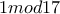 1 mod 17