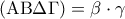 \displaystyle 
\left( {{\rm A}{\rm B}\Delta \Gamma } \right) = \beta  \cdot \gamma
