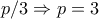 p/3\Rightarrow p=3