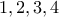 {1,2,3,4}