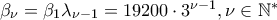 \beta_{\nu}=\beta_1\lambda_{\nu-1}=19200\cdot3^{\nu-1},\nu \in \mathbb{N}^*