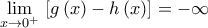 \underset{x\to {{0}^{+}}}{\mathop{\lim }}\,\left[ g\left( x \right)-h\left( x \right) \right]=-\infty 