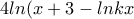  4ln(x+3-lnkx 