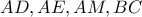 AD, AE, AM, BC