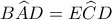 B\widehat{A}D=E\widehat{C}D