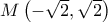 M\left ( -\sqrt{2} ,\sqrt{2}\right )
