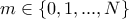 m\in\{0,1,...,N\}