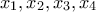 x_{1},x_{2},x_{3},x_{4}