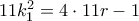 11k_1^2=4\cdot 11r-1