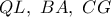 QL,\ BA,\ CG