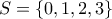 S = \left\{ 0 , 1 , 2 , 3 \right\}