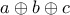 \displaystyle{a \oplus b \oplus c}