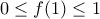 0 \leq f(1) \leq 1