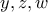 y,z,w