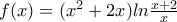f(x)=(x^{2}+2x)ln \frac{x+2}{x}