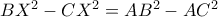 BX^2-CX^2=AB^2-AC^2