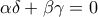 \displaystyle{\alpha\delta+\beta\gamma=0}