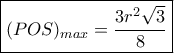 \boxed{(POS)_{max}=\frac{3r^2\sqrt 3}{8}}
