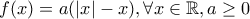 f(x) = a(|x|-x), \forall x \in \Bbb{R}, a \geq 0