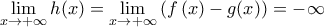 \underset{x\to +\infty }{\mathop{\lim }}\,h(x)=\underset{x\to +\infty }{\mathop{\lim }}\,(f\left( x \right)-g(x))=-\infty
