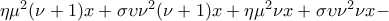 \eta\mu^2(\nu+1)x+\sigma \upsilon \nu^2(\nu+1)x+\eta\mu^2\nu x+\sigma \upsilon \nu^2\nu x-