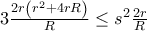 3\frac{2r\left(r^{2}+4rR \right)}{R}\leq s^{2}\frac{2r}{R}