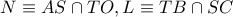 N\equiv AS\cap TO,L\equiv TB\cap SC
