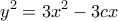 \displaystyle{y^2=3x^2-3cx}