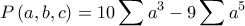 \displaystyle P\left(a,b,c \right)=10\sum{a^{3}}-9\sum{a^{5}}