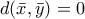 \displaystyle{d(\bar{x},\bar{y})=0}