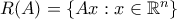 R(A) = \{Ax : x \in \mathbb{R}^n\}