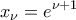 \displaystyle{
x_\nu = e^{\nu + 1}
} \displaystyle{
x_\nu = e^{\nu + 1}
}