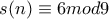 s(n)\equiv 6 mod 9