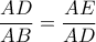 \dfrac{AD}{AB}=\dfrac{AE}{AD}