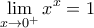 \displaystyle \lim_{x \rightarrow 0^+} x^x =1