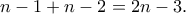 n-1+n-2=2n-3.