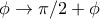 \phi \to \pi / 2 + \phi