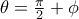 \theta =\frac{\pi}{2}+\phi