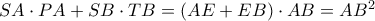 SA \cdot PA+SB\cdot TB = (AE + EB)\cdot AB = AB^2
