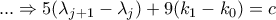 ... \Rightarrow 5(\lambda_{j+1} - \lambda_j) + 9 (k_1-k_0)=c