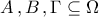 \displaystyle{A\,,B\,,\Gamma\subseteq \Omega}