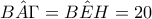 B\hat{A}\Gamma =B\hat{E}H=20