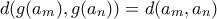 d(g(a_m),g( a_n)) = d(a_m, a_n)