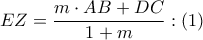 EZ=\dfrac{m\cdot AB+DC}{1+m}:\left( 1 \right)
