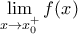 \displaystyle\lim_{x\to x_{0}^{+}}f(x)