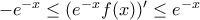 -e^{-x} \le (e^{-x}f(x))'\le e^{-x}