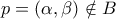 p=\left( \alpha ,\beta \right) \notin B