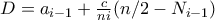 D=a_{i-1}+\frac{c}{ni}(n/2-N_{i-1})