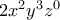 2x^2y^3z^0
